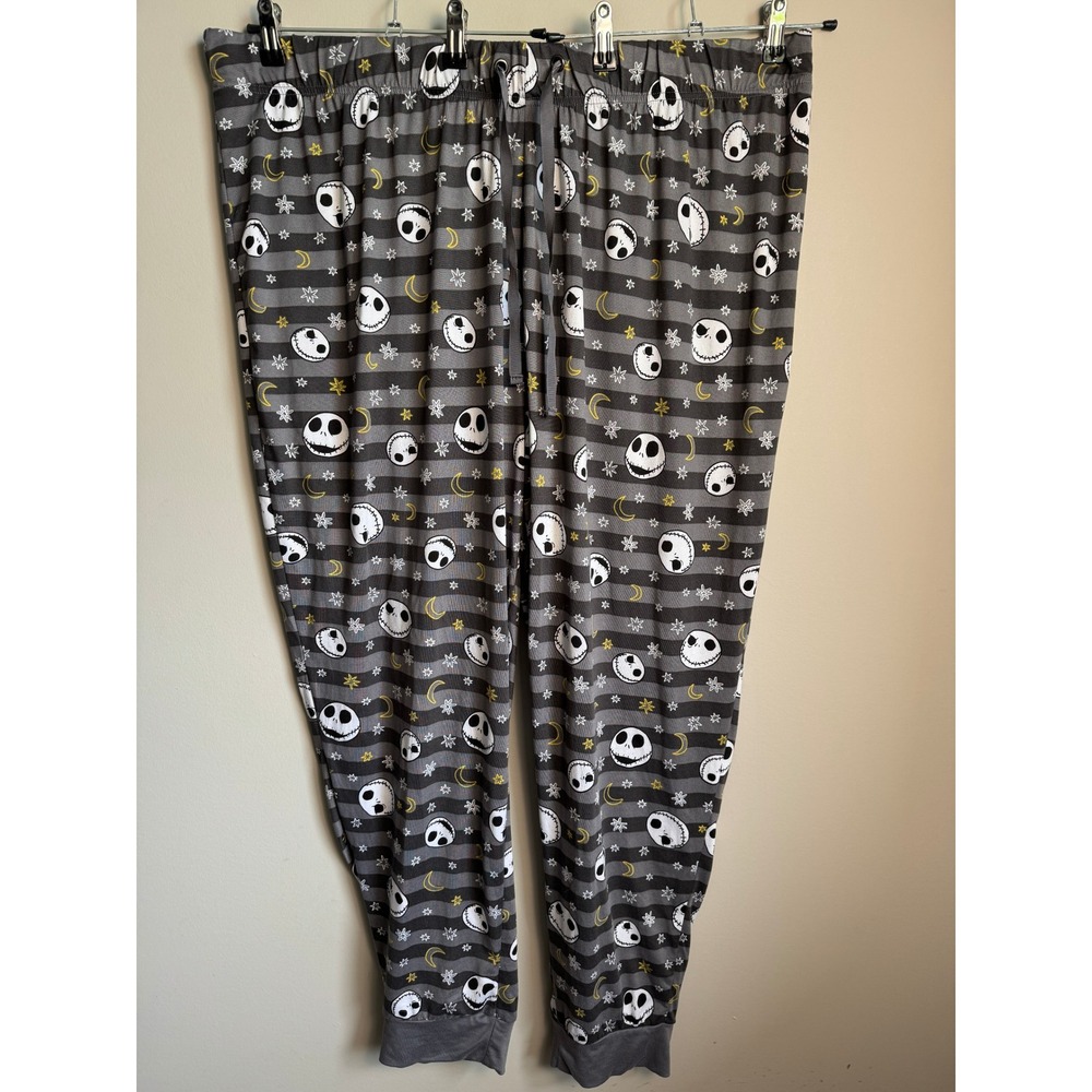 Disney Womens Gray Nightmare Before Christmas Pajama Pants 3X Jack Skellington